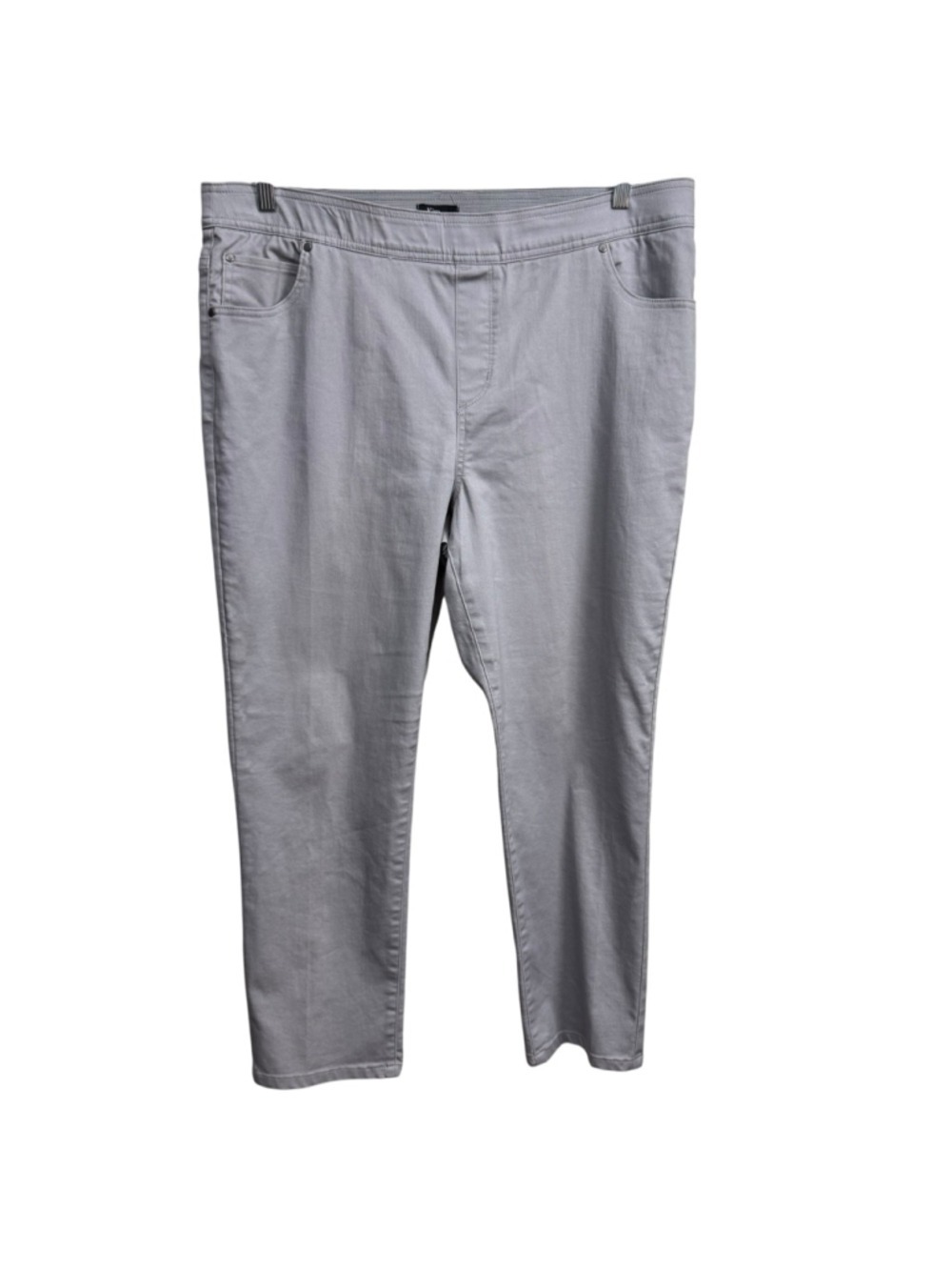 Kim Rogers Women’s Pull-On Gray Stretch Ankle Pants Size 18 Short